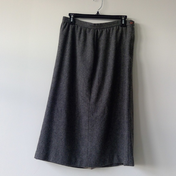Vintage High Waist Wool Skirt - Picture 2 of 3